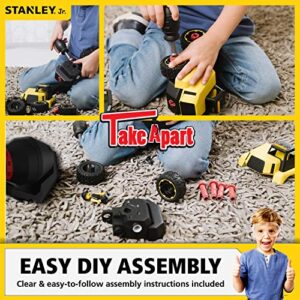 Stanley Jr Take Apart Cement Mixer Kit for Kids TT003-SY: Children’s 23 Piece Yellow STEM Construction Toy Truck with Figure Screwdriver Bolts, Ages 3+