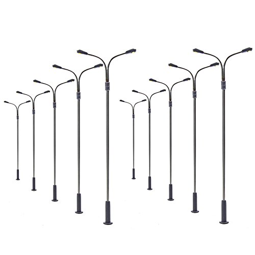 LQS13W 10pcs Model Railway Train Lamp Post Street Lights HO OO TT Scale LEDs New