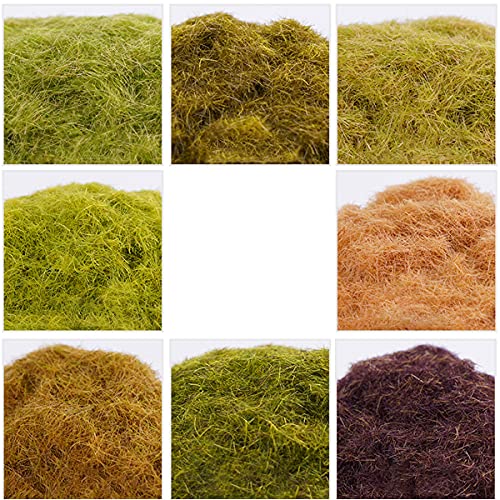 Cayway 10 PCS Model Trees Model Static Grass, 8 Color 3MM Powder Fake Grass Model Trees for Aritificial Plants Model Train Scenery, Miniature Shrubs Bushes, DIY Scenery Landscape