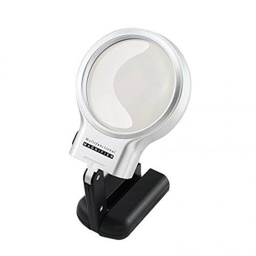 3X LED Light Hands Free Magnifying Glass with Light Stand Foldable Portable Illuminated Magnifier for Reading, Inspection, Soldering, Needlework, Repair, Hobby & Crafts