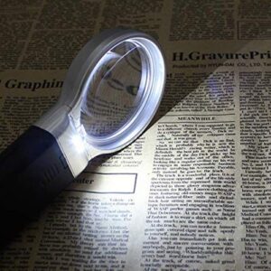 3X LED Light Hands Free Magnifying Glass with Light Stand Foldable Portable Illuminated Magnifier for Reading, Inspection, Soldering, Needlework, Repair, Hobby & Crafts