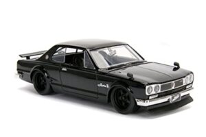 jada toys fast & furious 1:24 brians’s nissan skyline 2000 gt-r die-cast car, toys for kids and adults (ja99686) , black