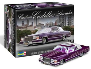 revell 85-4438 custom cadillac lowrider model car kit 1:25 scale 110-piece skill level 5 plastic model building kit , purple
