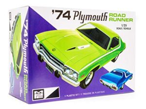 mpc 1974 plymouth road runner – 1/25 scale model car kit – buildable vintage vehicles for kids and adults