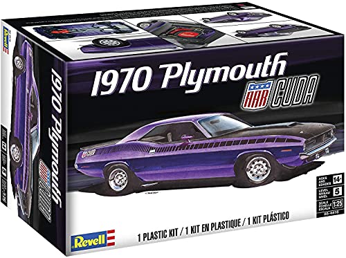 Revell 85-4416 '70 Plymouth AAR Cuda Model Car Kit 1:25 Scale 143-Piece Skill Level 5 Plastic Model Building Kit, Purple