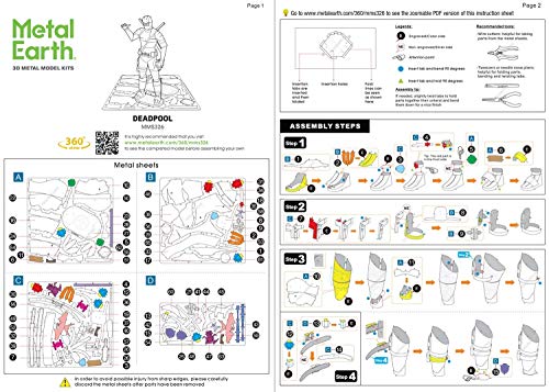 Fascinations Metal Earth Marvel Deadpool 3D Metal Model Kit