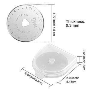 12 Pieces Rotary Cutter Blades Replacement Rotary Blades Round Trimmer Refill Blades in 45 mm Compatible with Fiskars Olfa Rotary Cutter for Quilting Cutting Sewing Crafts, 8 Types