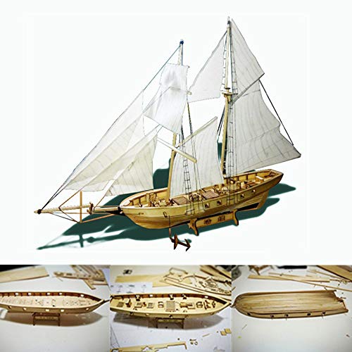 EastVita Wooden Model Ships Kits to Build for Adults, Wooden Ship Model Kit, 1/100 Scale Wooden Wood Sailboat Ship Kits for Collections Handmade Competition Boat Model Hobby