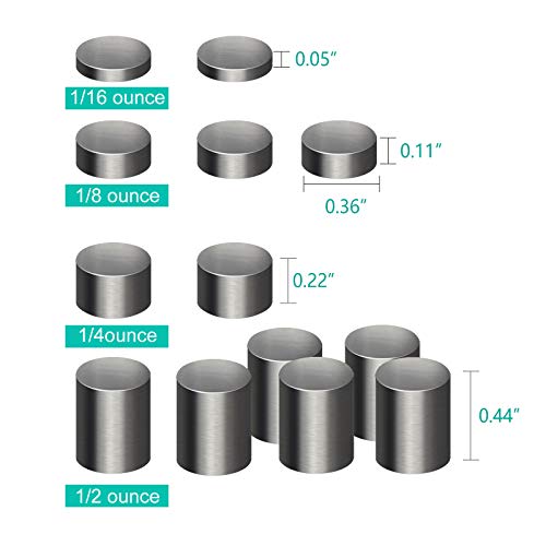 4 oz. Tungsten Weights Incremental Cylinders Car Incremental Tungsten Weights Compatible with Pinewood Car Derby Weights to Optimize Your Car for Speed, 3/8 Inches