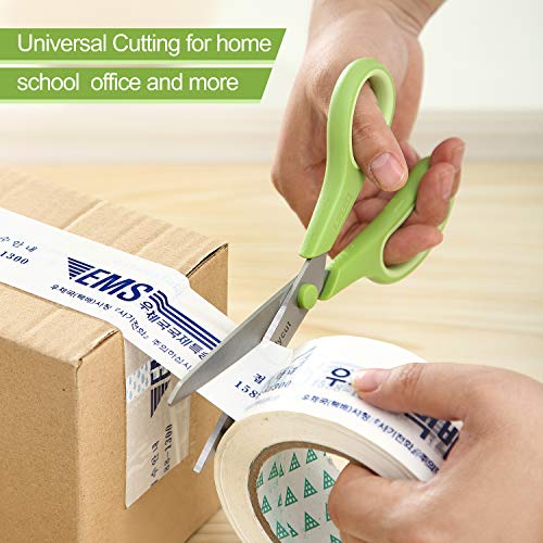 Scissors, Flycut Comfort Grip 8 Inch MutiPurpose 3-Pack Heavy Duty Durable Stainless steel and Sharp Blade for Cutting paper,Cardboard, Fabric, Craft Sewing.Suitable for Office, School and Home Use.