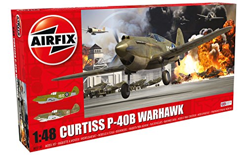 Airfix WWII Curtiss P-40B Warhawk 1:48 Military Aircraft Plastic Model Kit