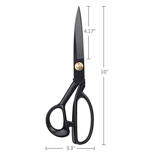 Professional Tailor Scissors 10 inch - Heavy Duty Sewing Fabric Scissors for Leather Cutting Industrial Sharp Shears Home Office Artists Students Tailors Dressmakers