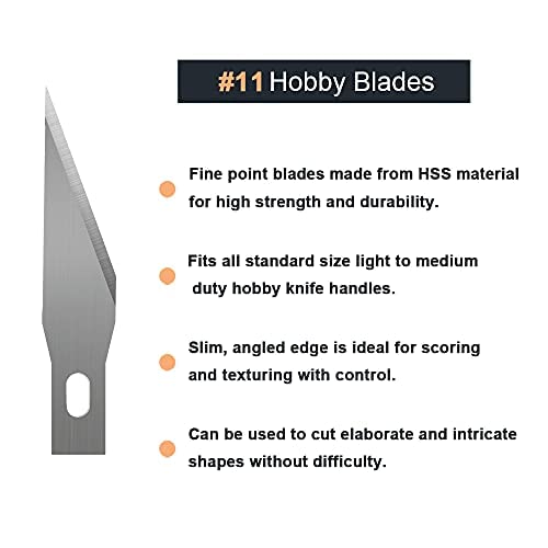 Headley Tools #11 Hobby Knife Blades(Pack of 120),Art Blades Cutting Tool with Storage Case for Craft, Hobby, Scrapbooking, Stencil