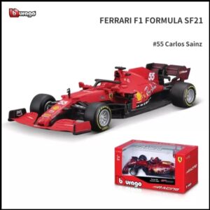 Bburago B18-36829S 1:43 F1 2021 Ferrari SF21 SAINZ, Assorted Designs and Colours