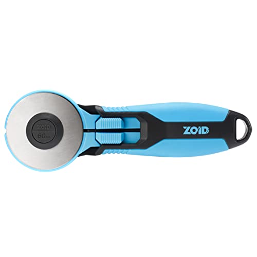 Zoid 60mm Rotary Cutter with Grip, Fabric Cutter Wheel, Rotary Cutter Blade, Craft Cutting Tool, Freehand Tool For Dense Fabrics,Denim, Corduroy and Multiple Projects, Soft-Touch Handle