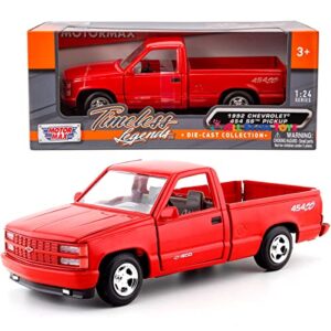 1992 chevy 454ss pick up truck, red – showcasts 73203 – 1/24 scale diecast model car by motor max