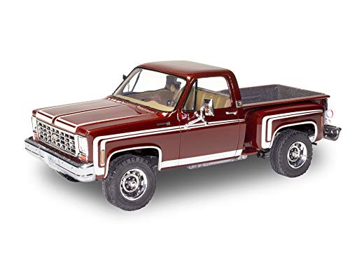 Revell 85-4486 1976 Chevy Sport Stepside Pickup 4X4 Model Truck Kit 1:24 Scale 102-Piece Skill Level 4 Plastic Model Building Kit, Red