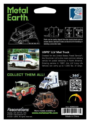 Metal Earth USPS LLV Mail Truck 3D Metal Model Kit Fascinations