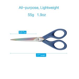 LIVINGO Scissors 7 Inch All Purpose Titanium Scissors Bulk 2 Pack, Left/Right Handed, Forged Stainless Steel Sharp Blade Shears Multipurpose for Home Offce School Student Sewing Fabric Craft Supplies