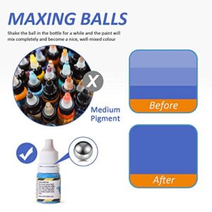 300 Pieces Paint Mixing Balls Stainless Steel Mixing Balls Nail Polish Mixing Agitator Balls Rust-Proof Metal Paint Mixing Balls for Mixing Nail Polish Model Paints, 6.25 mm