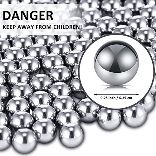 300 Pieces Paint Mixing Balls Stainless Steel Mixing Balls Nail Polish Mixing Agitator Balls Rust-Proof Metal Paint Mixing Balls for Mixing Nail Polish Model Paints, 6.25 mm