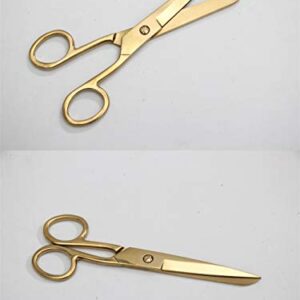 7 Inch Gold Shears Knife Edge Craft Tailor Scissors Heavy Duty Stainless Steel Professional Fabric Dressmaker Shears for Cutting Fabric, Cloth, Leather, Canvas, Denim (Gold)