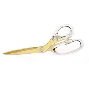 russell+hazel Acrylic Scissors, Left or Right Hand, Clear and Gold-Toned, 9”