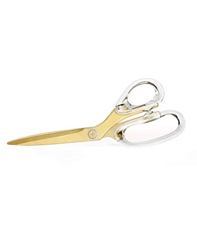 russell+hazel Acrylic Scissors, Left or Right Hand, Clear and Gold-Toned, 9”