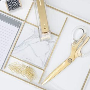 russell+hazel Acrylic Scissors, Left or Right Hand, Clear and Gold-Toned, 9”