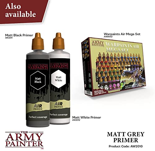 The Army Painter Warpaints Air Air Primer Matt Grey 18ml Acrylic Paint for Airbrush, Wargaming and Modelling