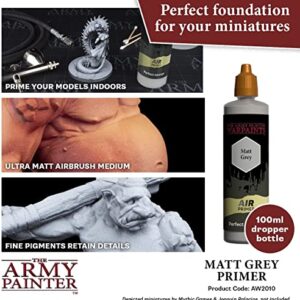 The Army Painter Warpaints Air Air Primer Matt Grey 18ml Acrylic Paint for Airbrush, Wargaming and Modelling