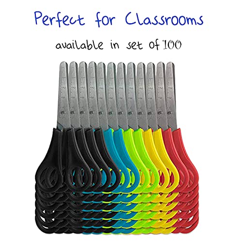 Scissors Bulk 100 Pack of Kids Scissors Bulk 5 Inch Blunt Tip Safety Classroom Scissors Perfect for School & Crafts