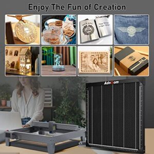 Honeycomb Laser Bed, ADNOOM 15.7” x15.7” Galvanized Iron Honeycomb Working Panel, Laser Cutter Honeycomb Working Table with Aluminum Plate for Fast Heat Dissipation and Desktop-Protecting (400 x400mm)