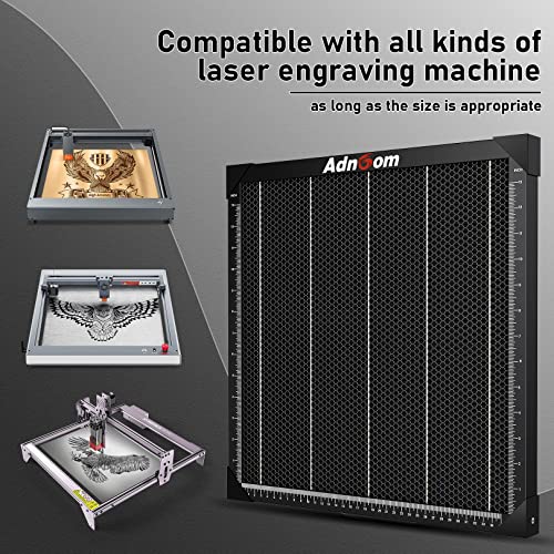 Honeycomb Laser Bed, ADNOOM 15.7” x15.7” Galvanized Iron Honeycomb Working Panel, Laser Cutter Honeycomb Working Table with Aluminum Plate for Fast Heat Dissipation and Desktop-Protecting (400 x400mm)