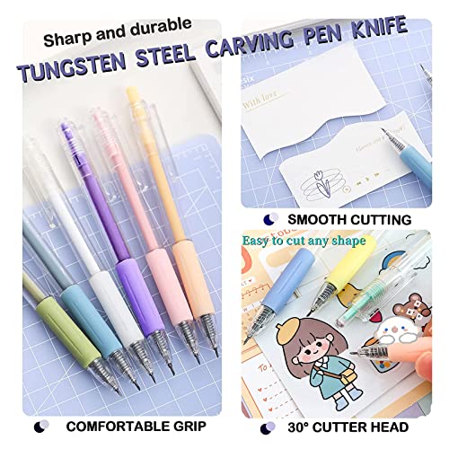 10PCS Cartoon Pattern Student Utility Knife Pen, Craft Cutting Tool Paper Pen Cutter Knife Creative Retractable, Cutter Knife Creative Retractable Precision Paper Cutting Carving Tools