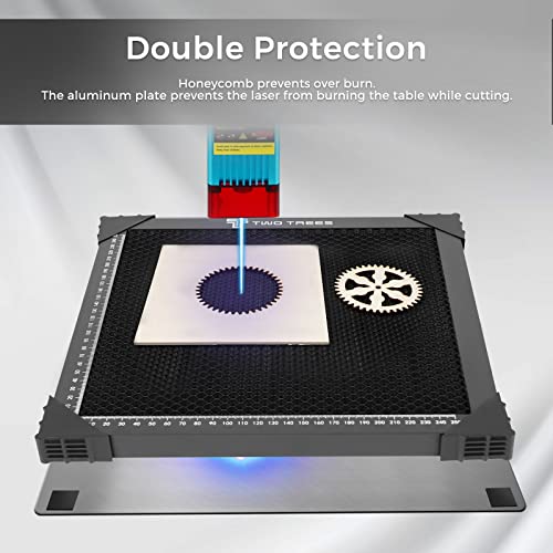 Twotrees Honeycomb Laser Bed 400x400mm Honeycomb Cutting Table for Laser Cutter Engraver Cutting, Aluminum Honeycomb Working Table Kit with Aluminum Plate (15.7” x15.7”)
