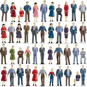 juexica 80 pcs mini people figurines 1:50 scale model trains architectural painted figures tiny plastic miniature sand tray miniatures sitting standing toy for scenes