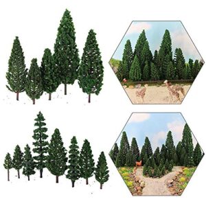 52pcs model pine trees green pines plastic for forest ho scale model railway layout miniature scenery s0901