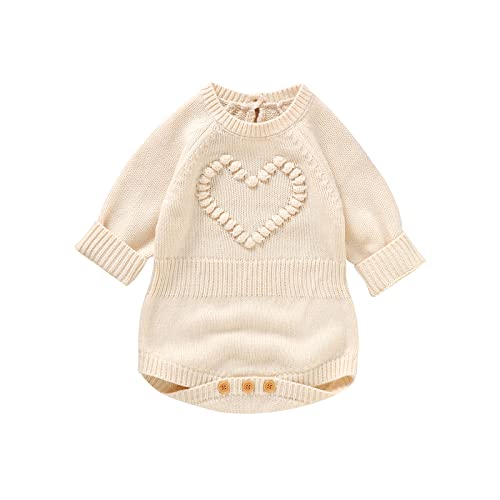 Baby Girls' Bodysuit Newborn Clothes Toddler Sweater Romper Long Sleeve Pullover Winter Infant Onesies Spring For Photo Shoot Yellow-9-12 Months