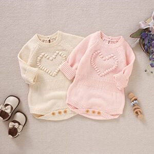 Baby Girls' Bodysuit Newborn Clothes Toddler Sweater Romper Long Sleeve Pullover Winter Infant Onesies Spring For Photo Shoot Yellow-9-12 Months