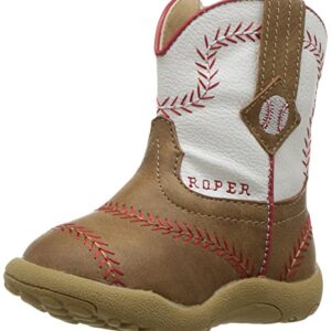 Roper Infants Cowbabies Roper Baseball Boot, Tan, 4