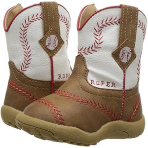 Roper Infants Cowbabies Roper Baseball Boot, Tan, 4