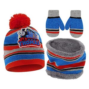 thomas & friends boys winter hat and mittens set, toddler beanie for ages 2-4