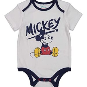 Disney Mickey Mouse Newborn Baby Boys 4 Piece Outfit Set: Bodysuit T-Shirt Pants Mickey Mouse 6-9 Months