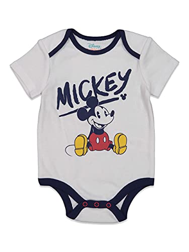 Disney Mickey Mouse Newborn Baby Boys 4 Piece Outfit Set: Bodysuit T-Shirt Pants Mickey Mouse 6-9 Months