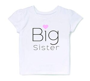 big sister tee older sibling reveal announcement t-shirt promoted to t shirt outfit in pink 3t
