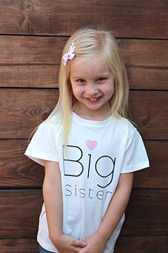 Big Sister Tee Older Sibling Reveal Announcement T-Shirt Promoted to T Shirt Outfit in Pink 3T