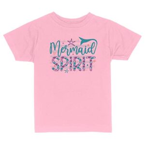 mermaid spirit toddler kids t-shirt 3t light pink