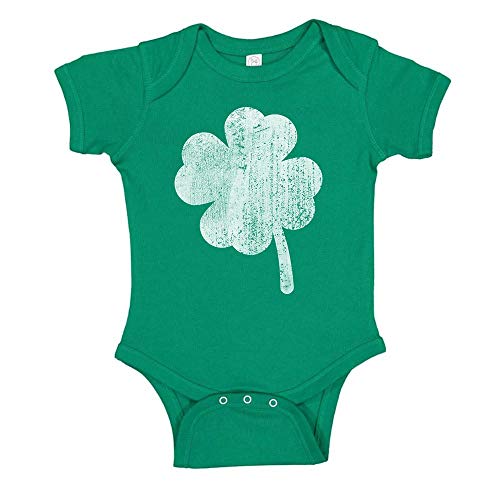 Vintage Shamrock St Patrick's Day Baby Infant One Piece Bodysuit 18 Months Kelly Green