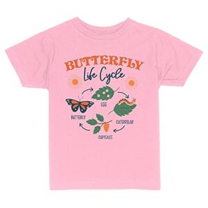 butterfly life cycle toddler kids t-shirt 5t light pink